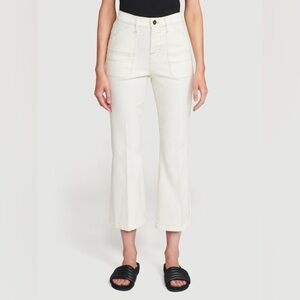 FRAME Carpenter Color Crop Flare Jeans Off White Size 26